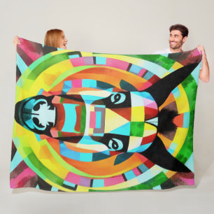 Bunte Esel-Geometrie-Kunst abstrakt Fleecedecke