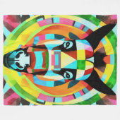 Bunte Esel-Geometrie-Kunst abstrakt Fleecedecke (Vorderseite (Horizontal))
