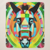 Bunte Esel-Geometrie-Kunst abstrakt Sherpadecke (Vorderseite)