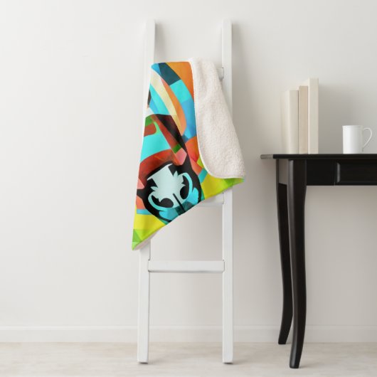 Bunte Esel-Geometrie-Kunst abstrakt Sherpadecke (Beispiel)