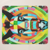 Bunte Esel-Geometrie-Kunst abstrakt Sherpadecke (Vorderseite (Horizontal))
