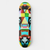 Bunte Esel-Geometrie-Kunst abstrakt Skateboard (Vorderseite)