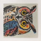 Bunte Eule Aquarell Puzzle (Horizontal)
