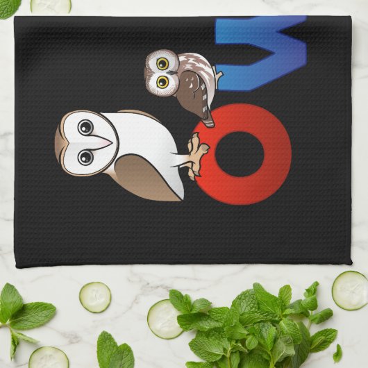 Bunte Eule Geschirrtuch (Gefaltet)