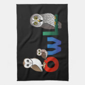 Bunte Eule Geschirrtuch (Vertikal)