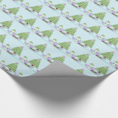 Bunte Eule & Weihnachtsbaum mit Geschenken Geschenkpapier (Ecke)