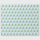 Bunte Eule & Weihnachtsbaum mit Geschenken Geschenkpapier (Flach)
