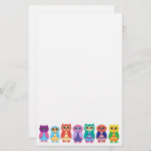 Bunte Eulen Briefpapier (Vorne/Hinten)