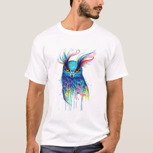 Bunte Eulen-Pop-Art-Illustration, Eulen-Leinwand T-Shirt
