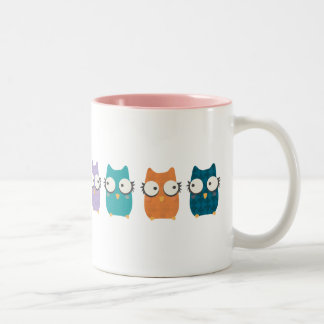 Bunte Eulen-Tasse Zweifarbige Tasse