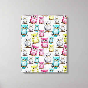 Bunte Eulen-Vogel-Design Leinwanddruck