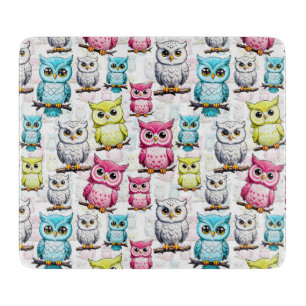 Bunte Eulen-Vogel-Design Schneidebrett