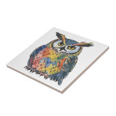 Bunte Eulen-Wasserfarbe Fliese (Seite)