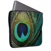 Bunte exotische Pfau-Feder-Fotografie modern Laptopschutzhülle (Vorne Rechts)