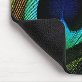 Bunte exotische Pfau-Feder-moderne Fotografie Mousepad (Ecke)