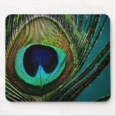 Bunte exotische Pfau-Feder-moderne Fotografie Mousepad (Vorne)