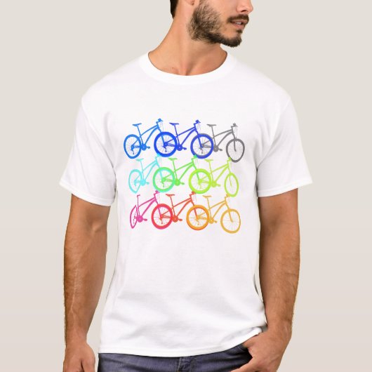 Bunte Fahrräder Fahrrad Geschenk T-Shirt (Vorderseite)