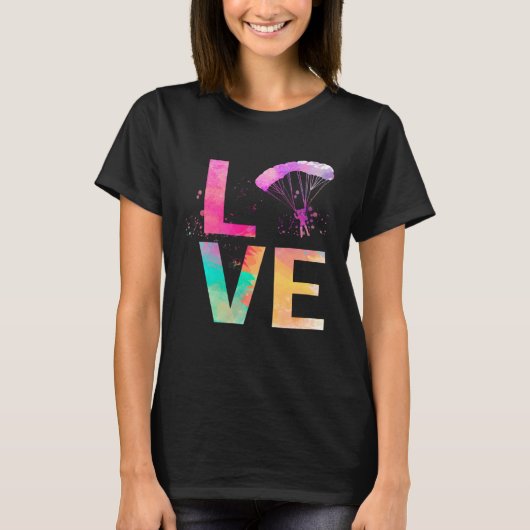 Bunte Fallschirmspringende Mutter Skydiving T-Shirt (Vorderseite)