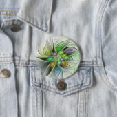 Bunte Fantasy-Blume Moderne Abstrakte Fraktal Button (Beispiel)