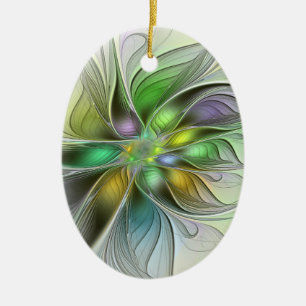 Bunte Fantasy-Blume Moderne Abstrakte Fraktal Keramik Ornament