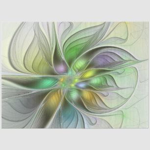 Bunte Fantasy-Blume Moderne Abstrakte Fraktal Seidenpapier