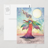 Bunte Fantasy-Fee Postkarte (Vorne/Hinten)