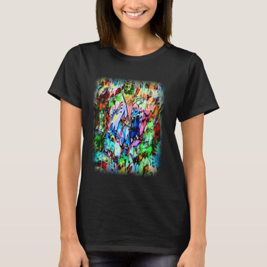 Bunte Farbige Katzen T-Shirt (Vorderseite)