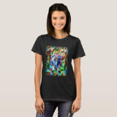 Bunte Farbige Katzen T-Shirt (Vorne ganz)