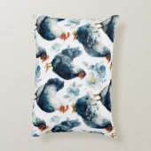 Bunte Farm-Hähne und Hennen  Dekokissen (Rückseite(Vertikal))