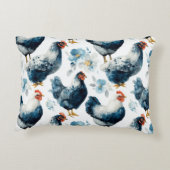 Bunte Farm-Hähne und Hennen  Dekokissen (Rückseite)