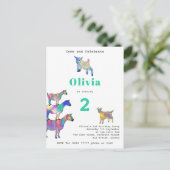 Bunte Farmziegen Geburtstagsparty Einladungspostkarte (Stehend Vorderseite)