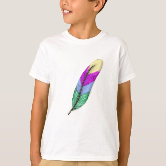 Bunte Feder T-Shirt (Vorderseite)