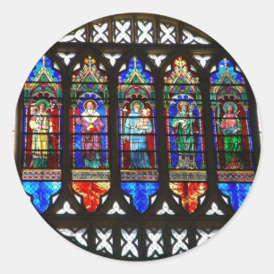 Bunte Fenster aus Saint Anthony Runder Aufkleber