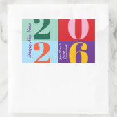 Bunte fette Jahreszahlen-Blöcke Neujahrsparty Rechteckiger Aufkleber (Tasche)