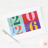 Bunte fette Jahreszahlen-Blöcke Neujahrsparty Rechteckiger Aufkleber (Umschlag)