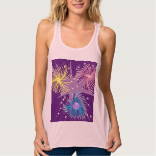Bunte Feuerwerke lila Racerback Behälter-Spitze Tank Top