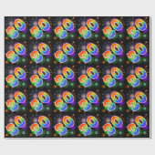 Bunte Feuerwerke + Regenbogen-Muster "30" Ereignis Geschenkpapier (Flach)