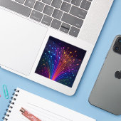 Bunte Fiberoptik Aufkleber (Laptop mit iPhone)