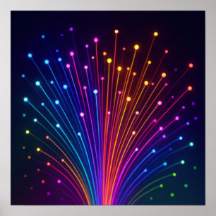 Bunte Fiberoptik Poster