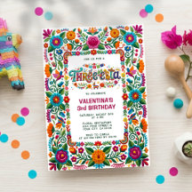 Bunte Fiesta Floral Drei-esta Dritte Geburtstag