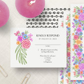 Bunte Fiesta-Hochzeit RSVP Karte
