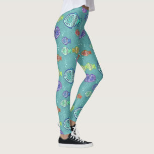 Bunte Fisch-Clip-Art-Muster Leggings