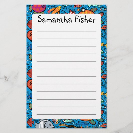 Bunte Fisch-Freunde Briefpapier (Vorderseite)