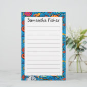 Bunte Fisch-Freunde Briefpapier (Stehend Vorderseite)