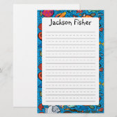 Bunte Fisch-Freunde Briefpapier (Vorne/Hinten)