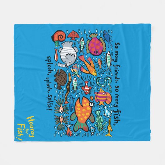 Bunte Fisch-Freunde Fleecedecke (Vorderseite (Horizontal))