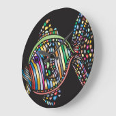 Bunte Fisch-Wanduhr Große Wanduhr (Winkel)