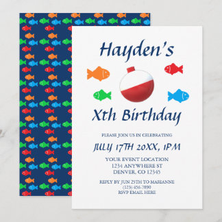 Bunte Fische Geburtstag Einladung