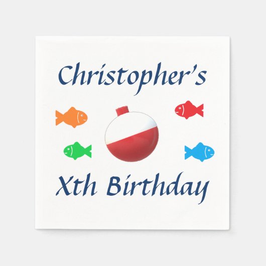 Bunte Fische Geburtstag Serviette (Vorderseite)