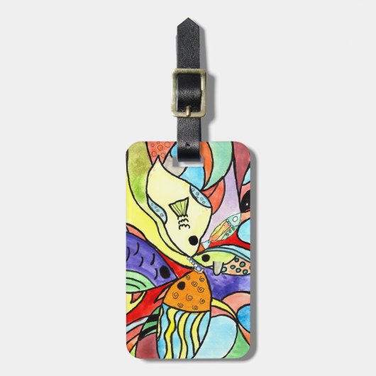 Bunte Fische Gepäckanhänger (Vorderseite vertikal)